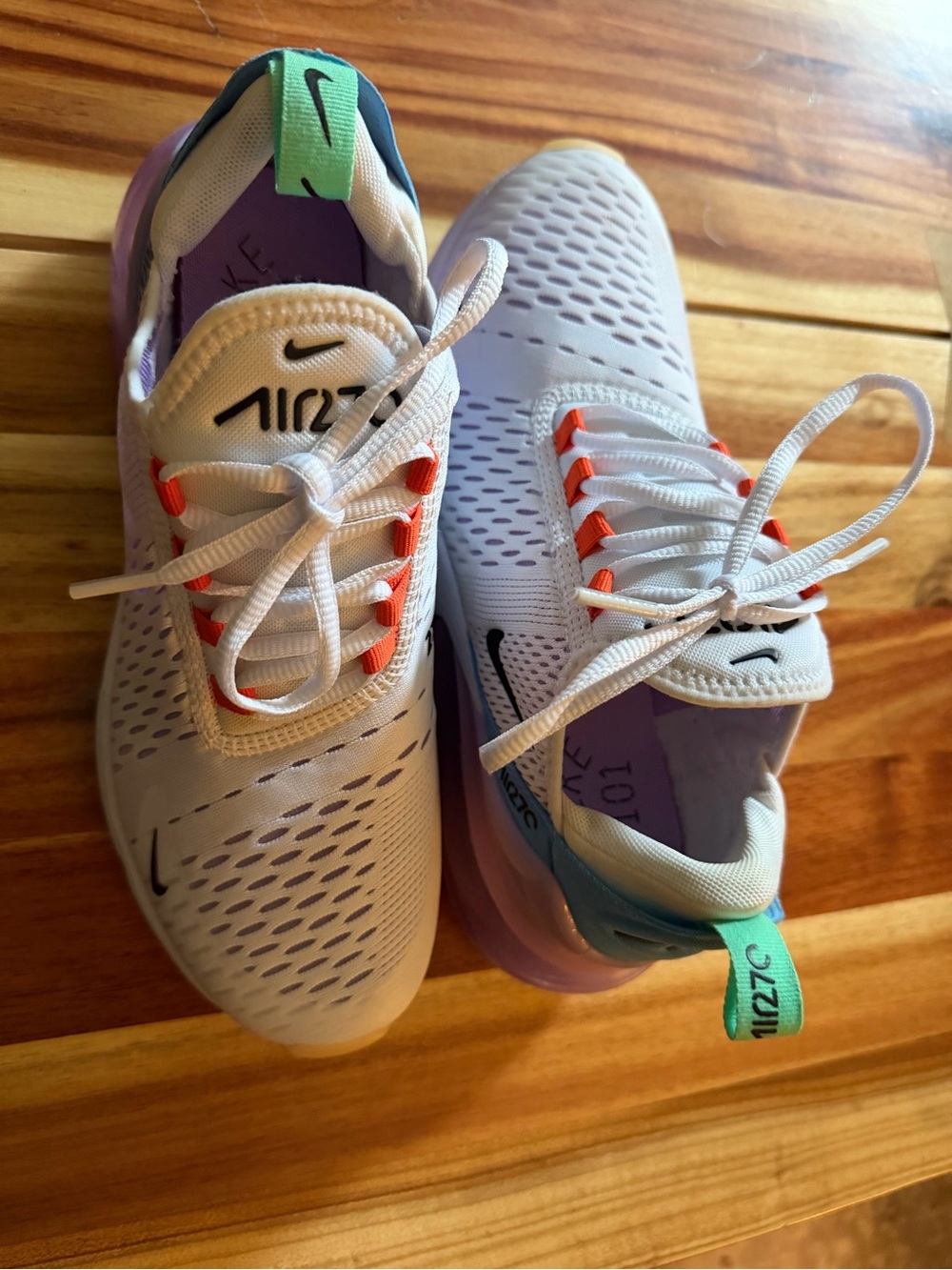 Nike Air Max 270 Sneakers with Purple, blue & Orange Accents